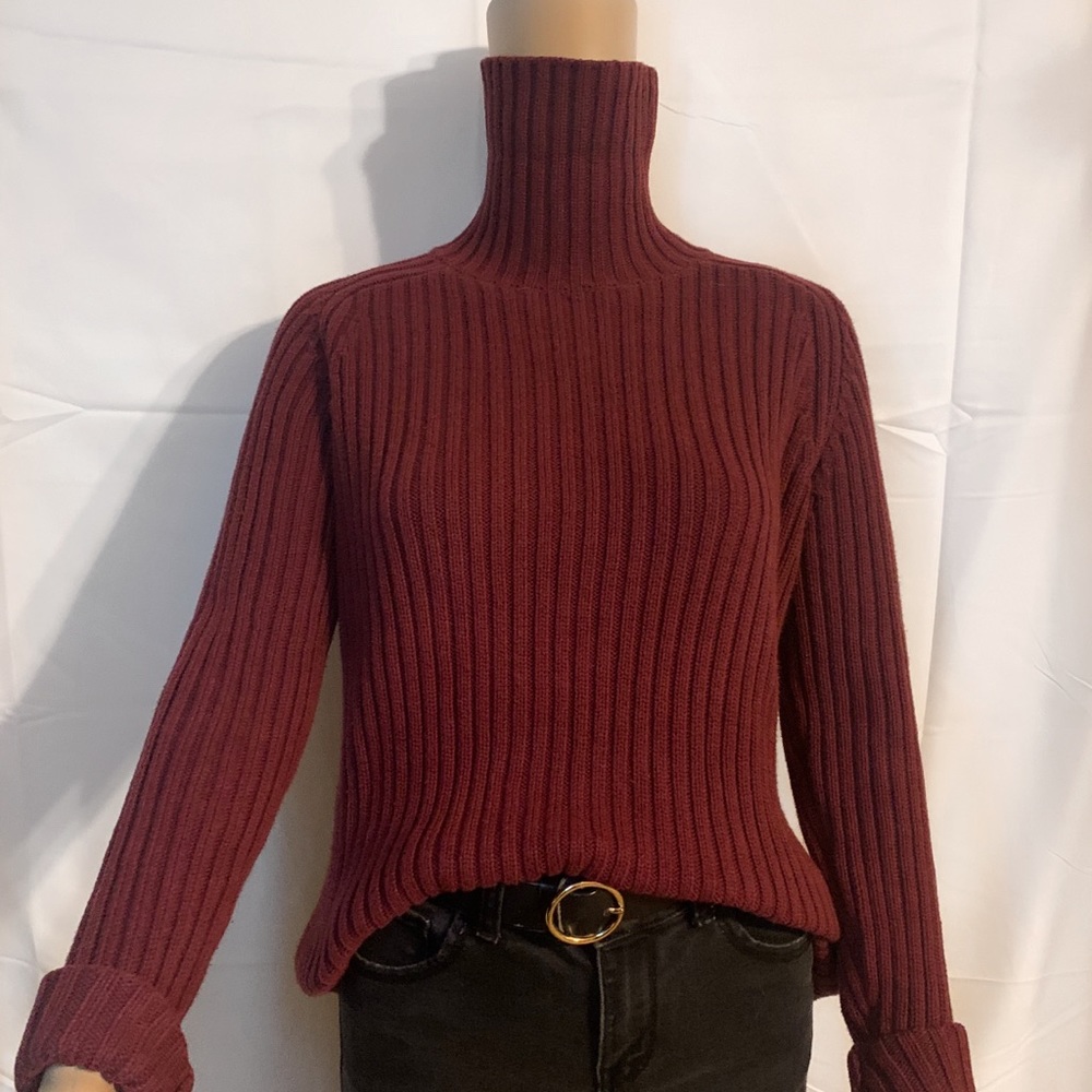 ‘Lands’End’ Maroon/Burgundy Sweater - Picture 2 of 7